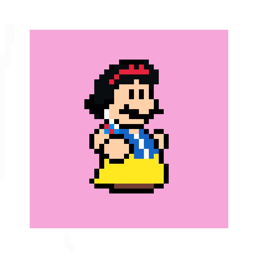 pixelart mario mosaïc streetart princess disney snowwhite blancheneige