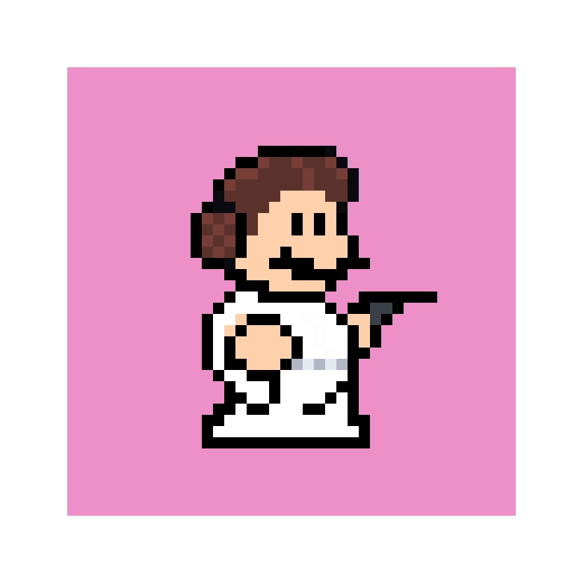 Mario Princess Leia organa star wars pixel art