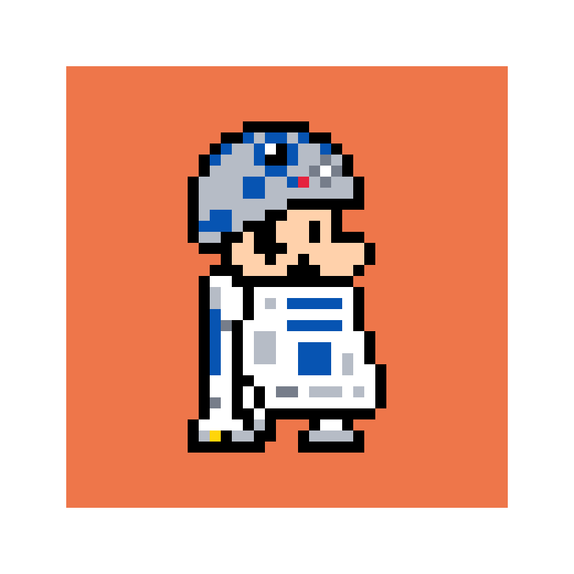 Mario R2D2 star wars pixel art