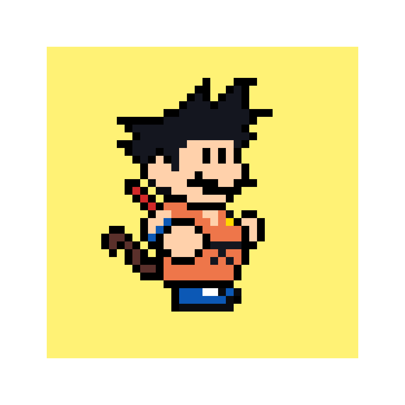 Mario Son Goku Sangoku pixel art